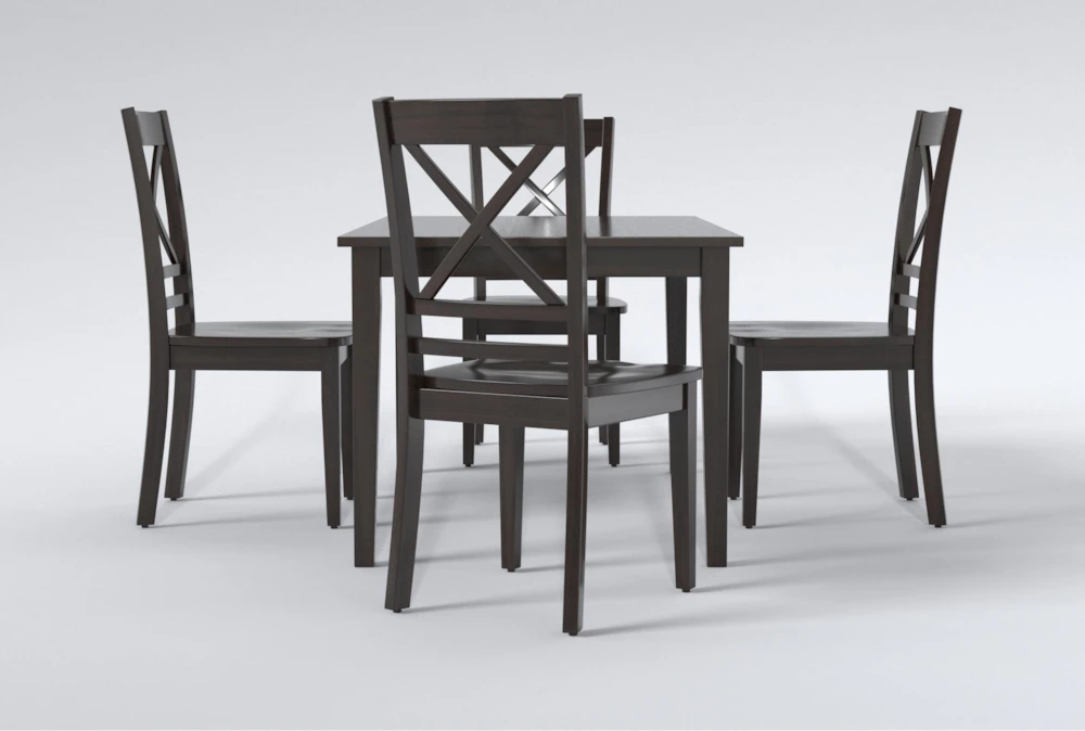 Kendall Espresso 60" Dining With X Back Chairs Set For 4 - Image 4