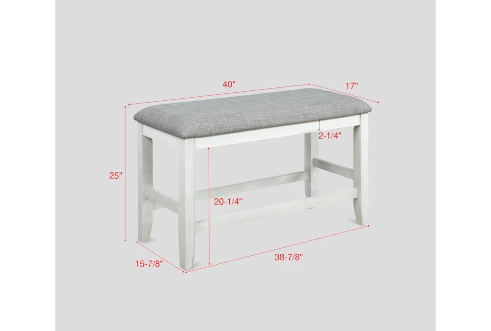Sutton White Counter Bench - Image 3