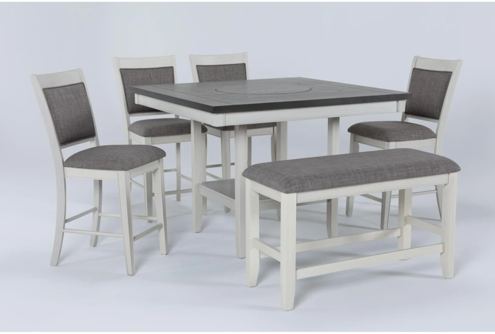 Sutton White 48" Counter Set For 6 - Image 2