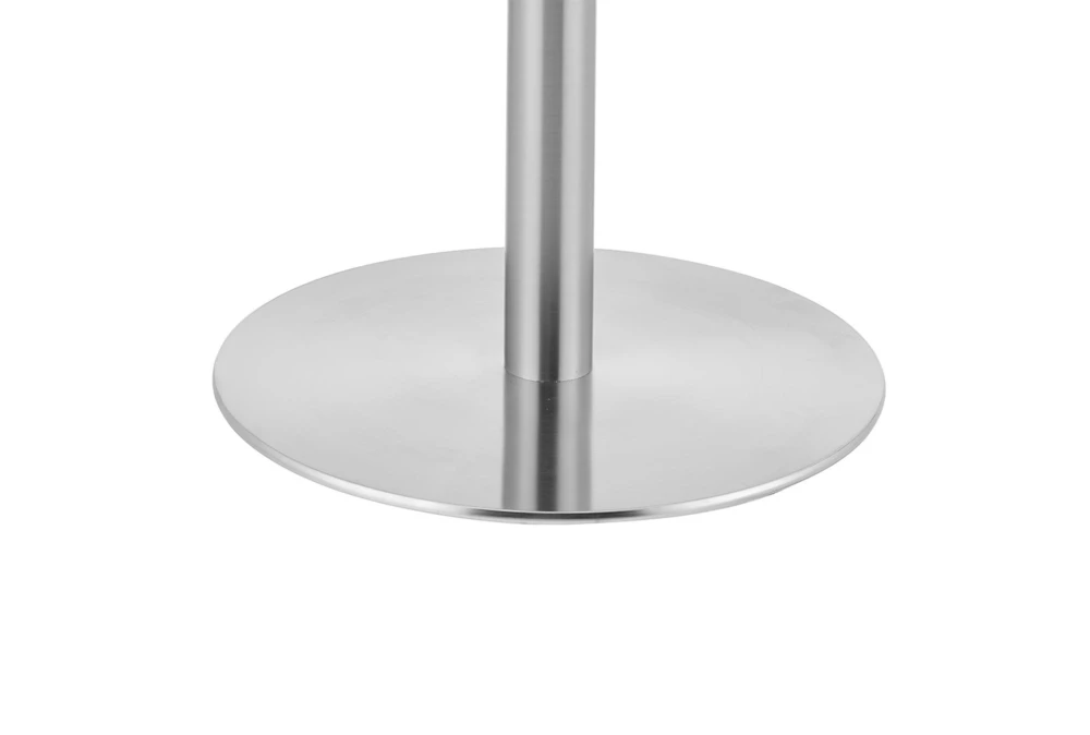 Rodney Matte White And Brushed Stainless Steel 41" Bar Table - Image 4