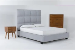 Boswell Queen Upholstered Storage 3 Piece Bedroom Set With 2 Alton White II Nightstands