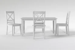 Kendall White 60" Dining With X Back Chairs Set For 4