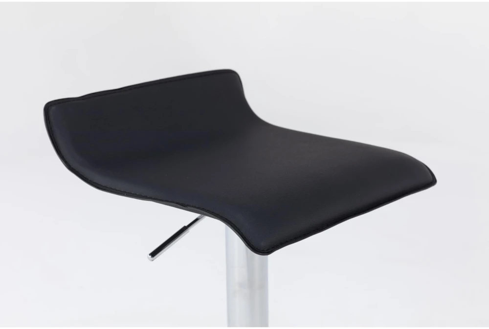 Collin Backless Adjustable Bar Stool Black & Chrome - Image 3