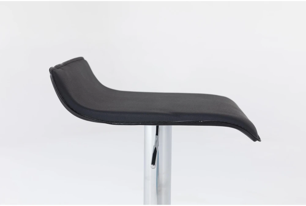 Collin Backless Adjustable Bar Stool Black & Chrome - Image 4