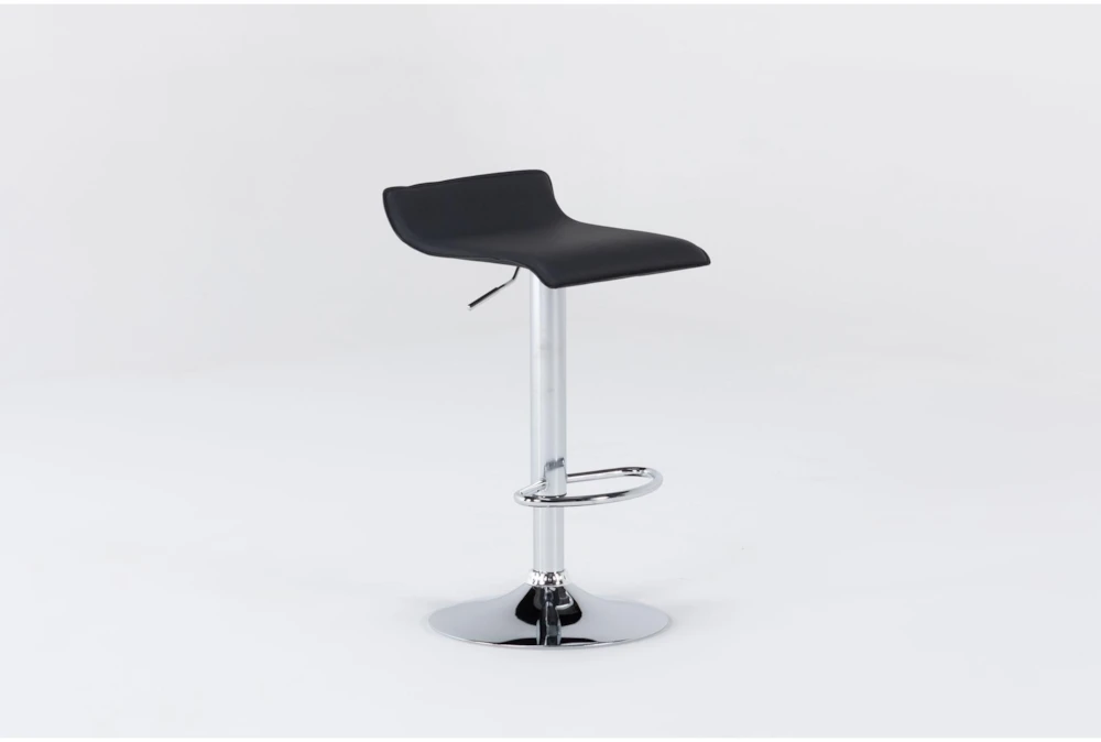 Collin Backless Adjustable Bar Stool Black & Chrome - Image 2