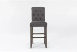 Tobias Tufted Back Bar Stool Grey & Rustic Brown