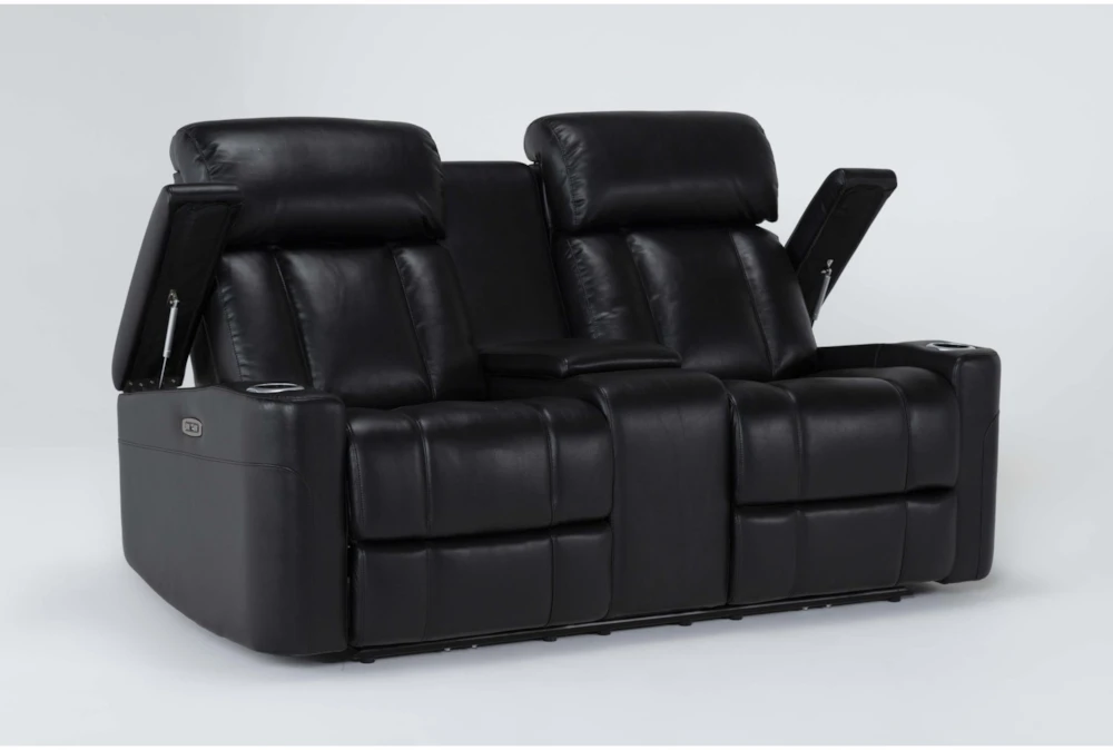 Eastwood Midnight 75" Power Reclining Storage Console Loveseat With Power Headrest & USB - Image 3