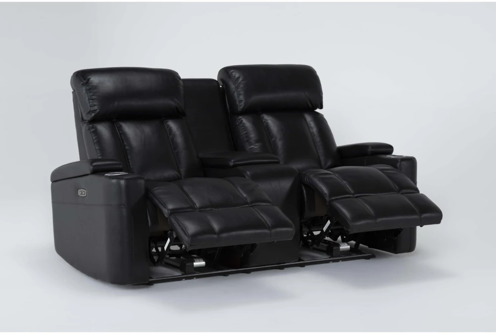 Eastwood Midnight 75" Power Reclining Storage Console Loveseat With Power Headrest & USB - Image 4