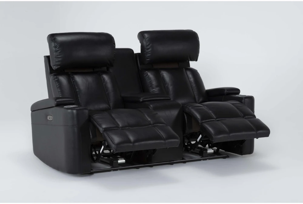 Eastwood Midnight 75" Power Reclining Storage Console Loveseat With Power Headrest & USB - Image 5