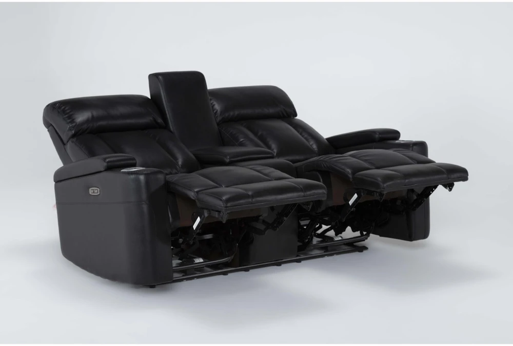 Eastwood Midnight 75" Power Reclining Storage Console Loveseat With Power Headrest & USB - Image 6