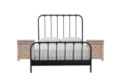 Knox Queen Metal 3 Piece Bedroom Set With 2 Coleman Nightstands