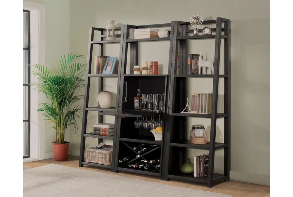 Regis Black 72" Angled Bookshelf - Image 3