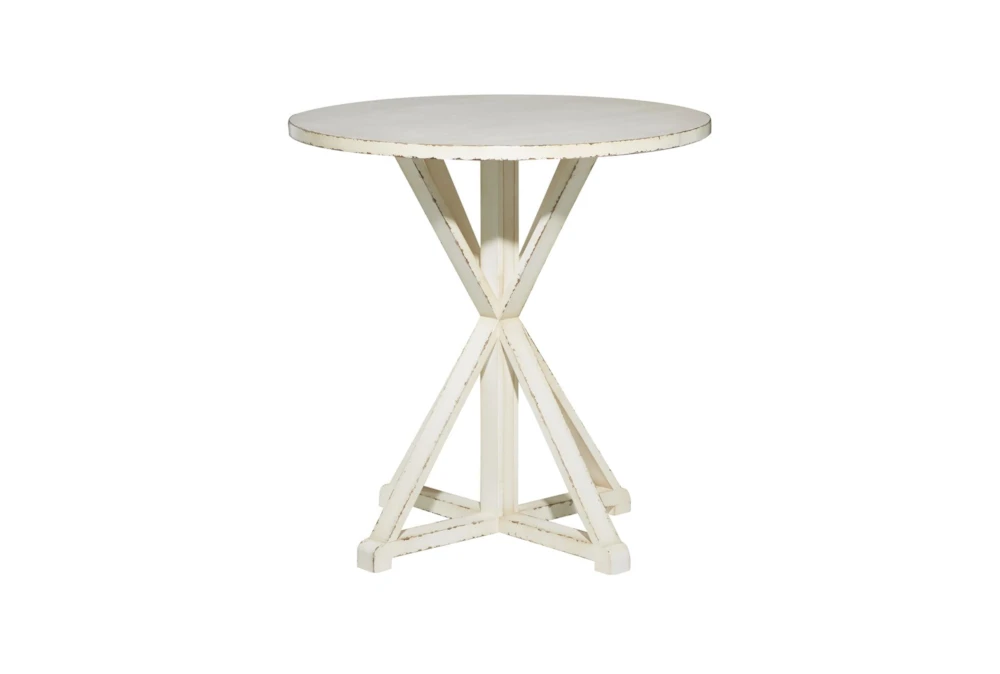 30X31 White Wood Accent Table - Image 3