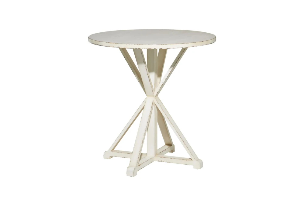 30X31 White Wood Accent Table