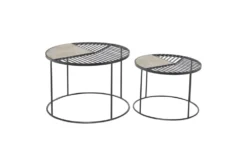 Black Iron Accent Table Set Of 2