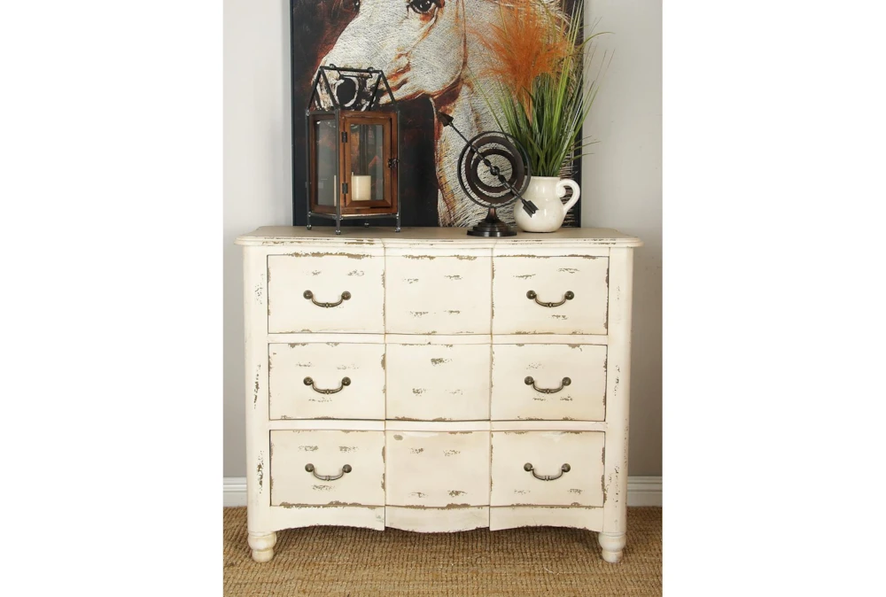 42X35 Cream Chinese Fir Wood Cabinet - Image 5