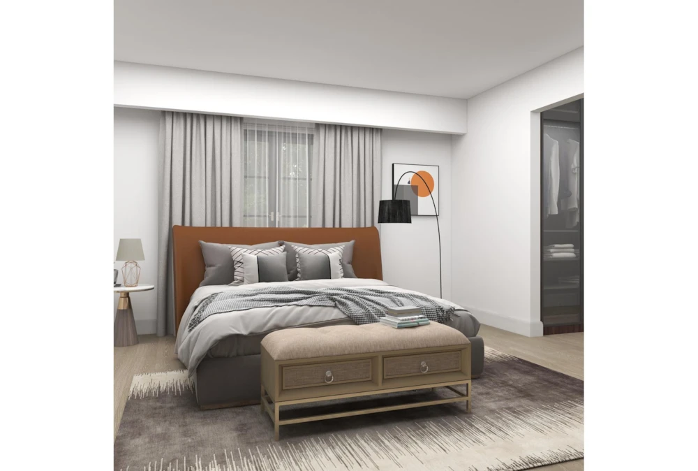 43X19 Beige Linen Storage Bench - Image 7