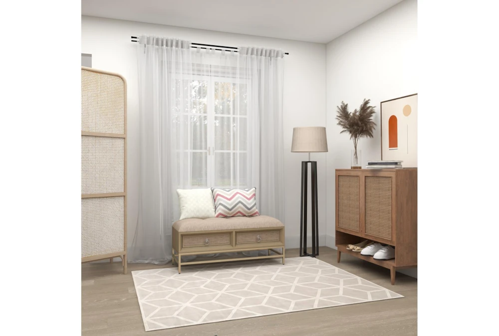 43X19 Beige Linen Storage Bench - Image 8