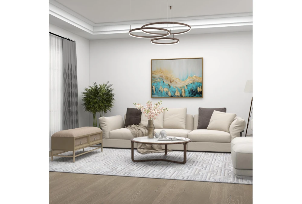 43X19 Beige Linen Storage Bench - Image 16