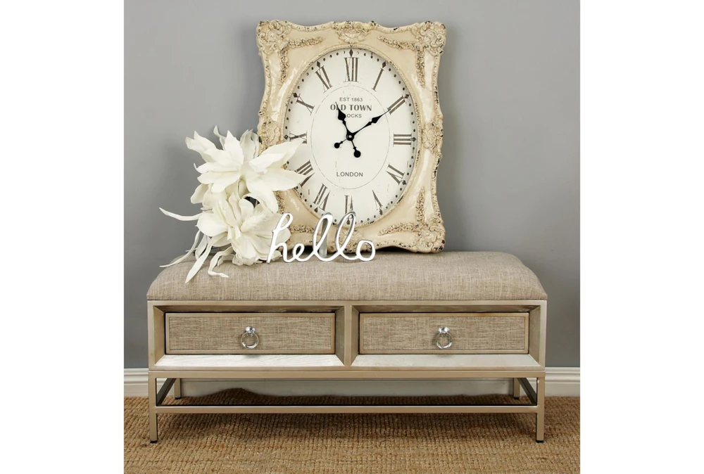 43X19 Beige Linen Storage Bench - Image 5