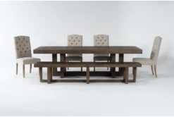 Palazzo 106" Dining With Bench + Biltmore Side Chair Set For 6