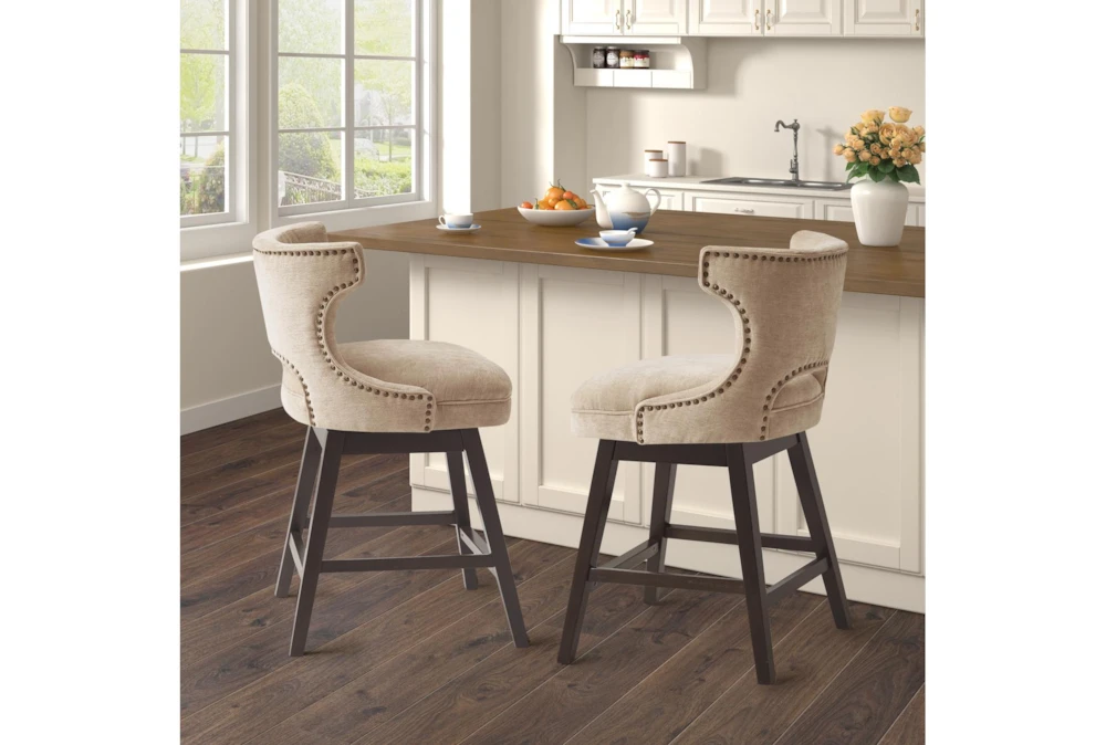 Walsh Beige Swivel Counter Stool - Image 9