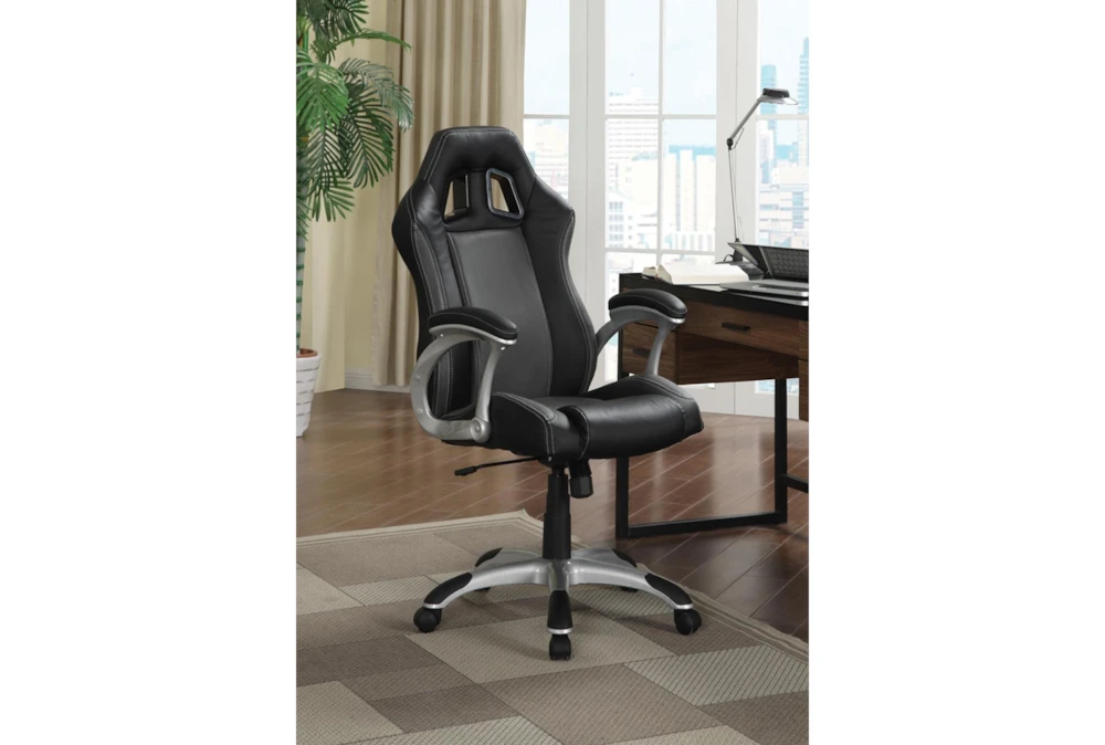 Randy Black + Grey Adjustable Office Chair - Image 4