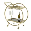 Gold Rolling Round Bar Cart