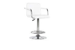 Troy White Adjustable Barstool