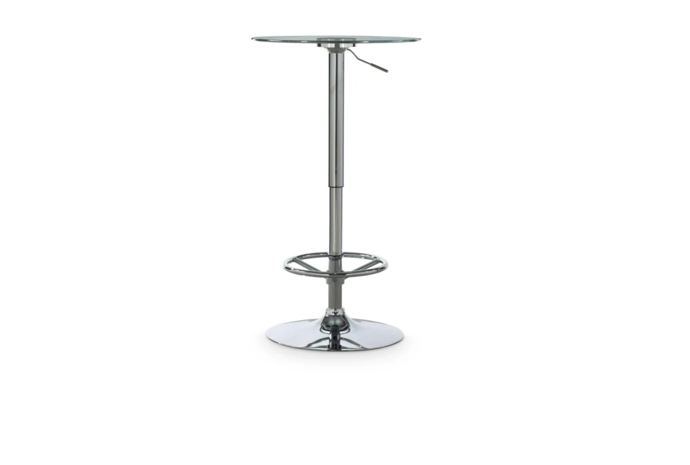 Jan Chrome Adjustable 23" Glass Pub Table - Image 7