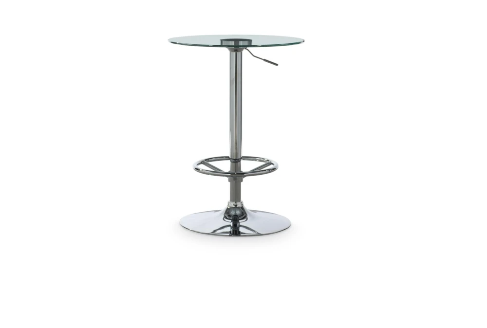 Jan Chrome Adjustable 23" Glass Pub Table