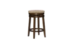 Bethany Sea Grass Brown Walnut Swivel Counter Stool