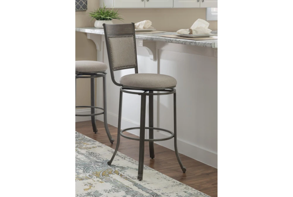 Hamilton Pewter Barstool - Image 9