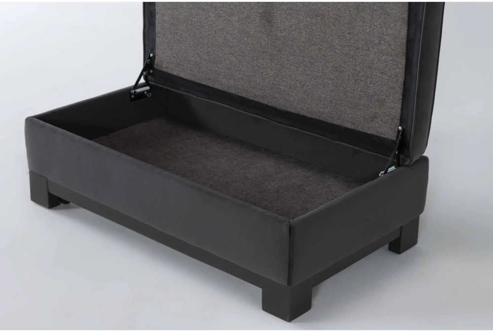 Cypress III 47" Velvet Foam Accent Storage Ottoman - Image 4