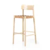 Allan Natural Woven Leather Bar Stool