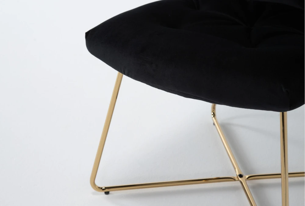 Alexas Black Velvet Office Chair - Image 4