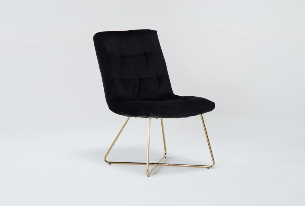 Alexas Black Velvet Office Chair - Image 2