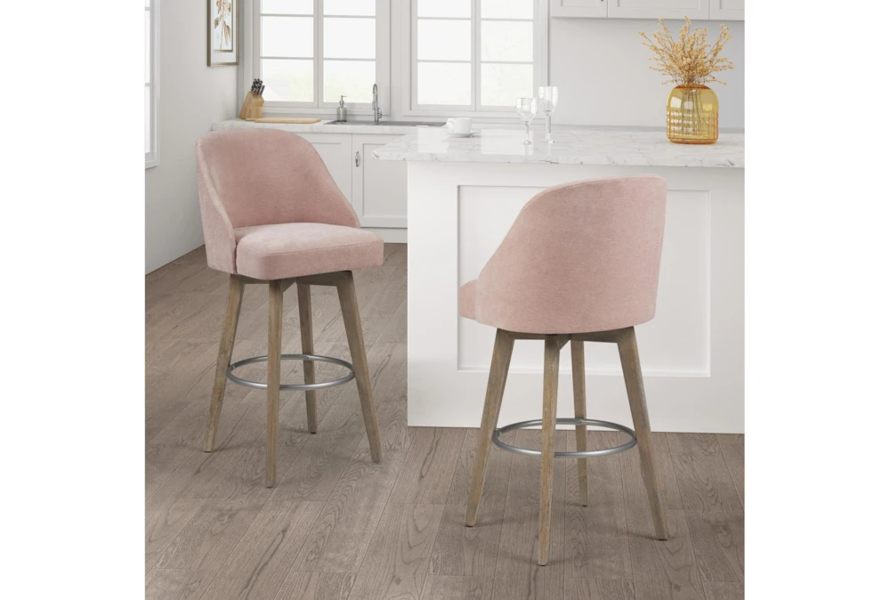 Marshall Pink Bar Stool With Swivel Seat - Image 8