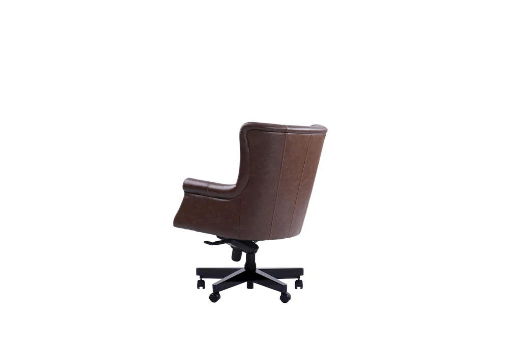 Beau Brown Leather Office Chair - Image 4