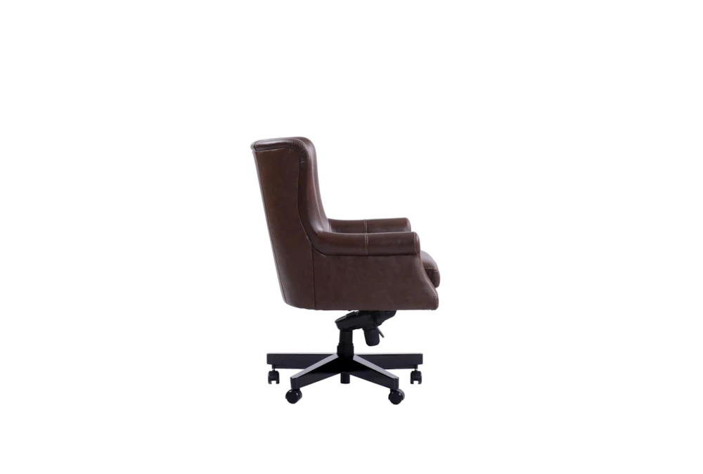Beau Brown Leather Office Chair - Image 2