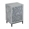 Grey Carved Wood Accent Table