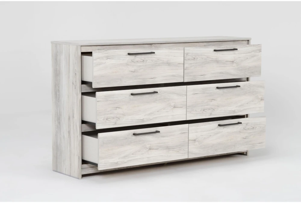 Baylie White 6 Drawer Dresser - Image 3
