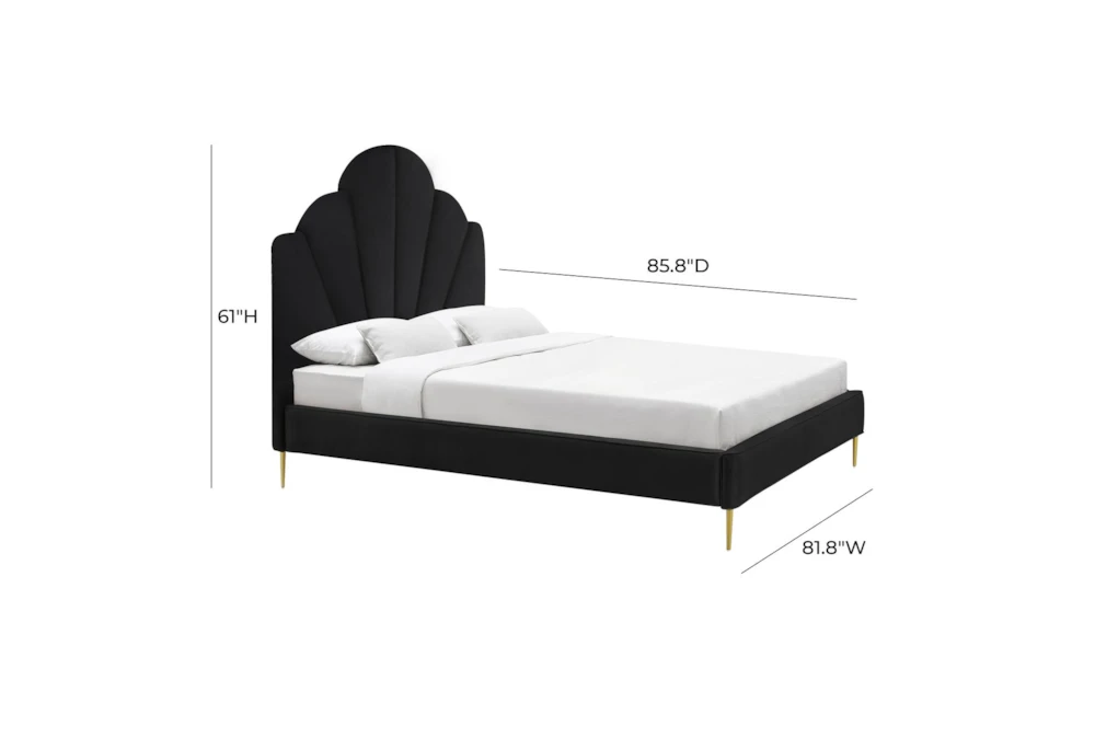 Bridgette Black King Velvet Platform Bed - Image 2