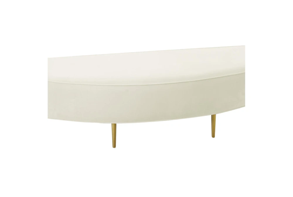 Bridgette Cream Full Velvet Bench - Image 2