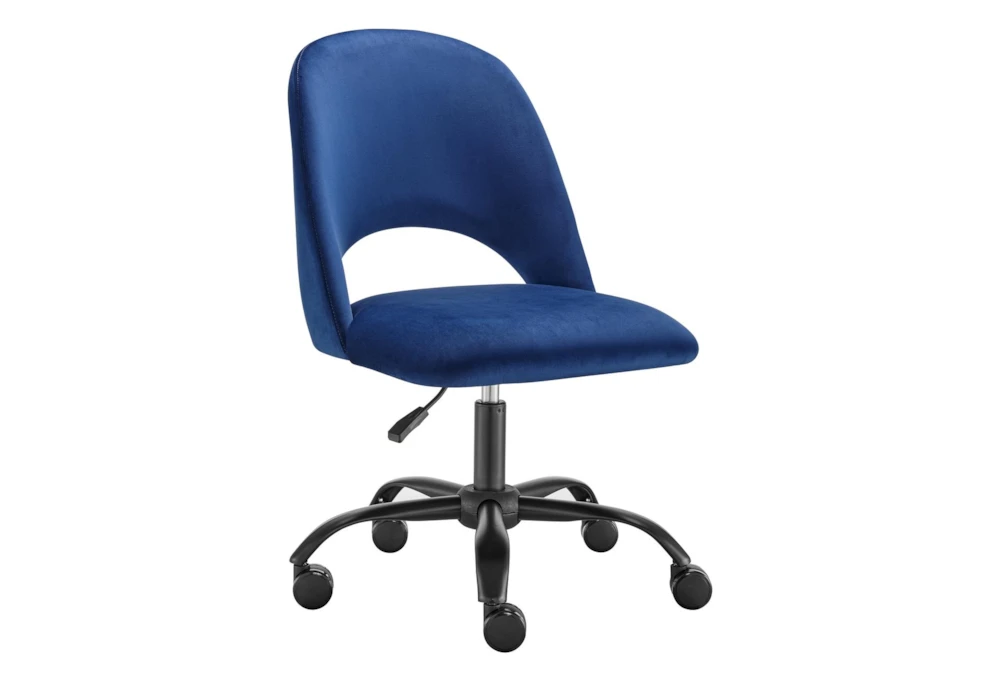 Superba Blue Office Chair With Black Base - Image 2