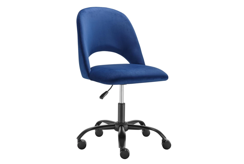 Superba Blue Office Chair With Black Base - Image 3