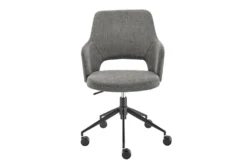 Valita Charcoal Gray Fabric Office Chair With Black Base