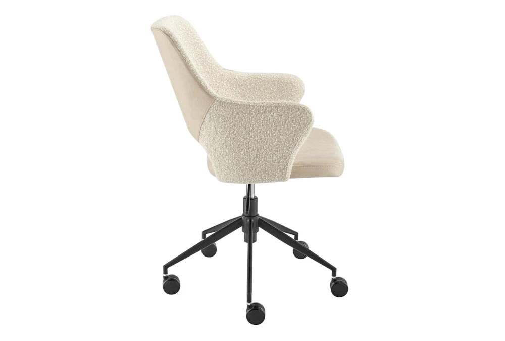 Valita Ivory Faux Leather & Fabric Office Chair - Image 3