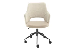 Valita Ivory Faux Leather & Fabric Office Chair
