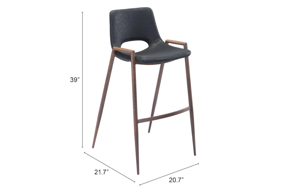 Modern Black Bar Stool Set Of 2 - Image 8